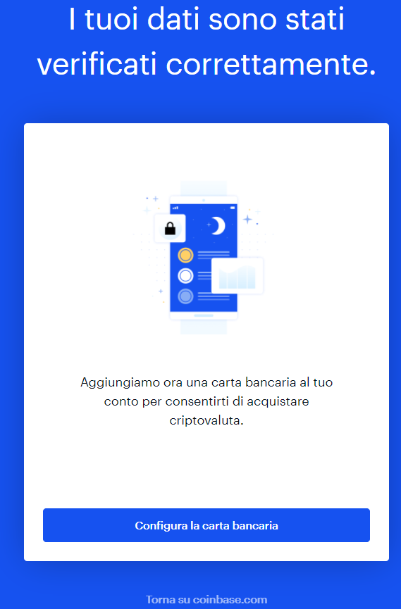 Documento verificato e aggiunta della carta bancaria Documento verificato e aggiunta della carta bancaria
