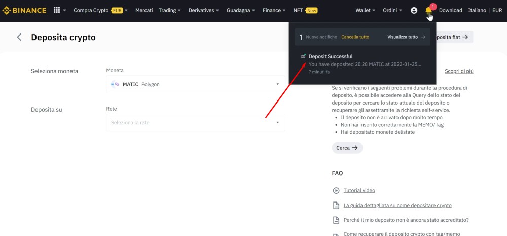 Come trasferire MATIC da MetaMask a Binance