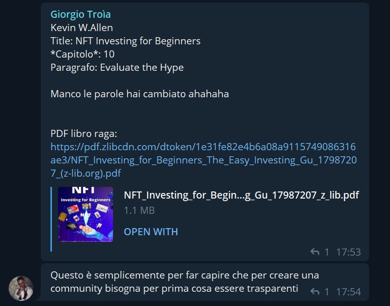 Giorgio Troìa denigra gruppo Telegram di NovaSera Giorgio Troìa denigra gruppo Telegram di NovaSera