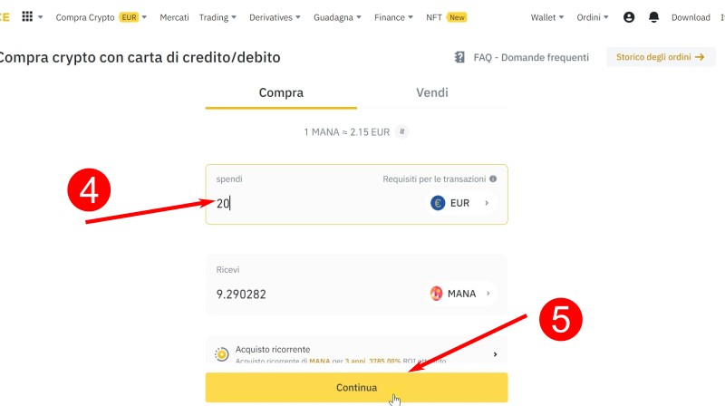 Scrivi quanti Euro da scambiare con MANA Scrivi quanti Euro da scambiare con MANA