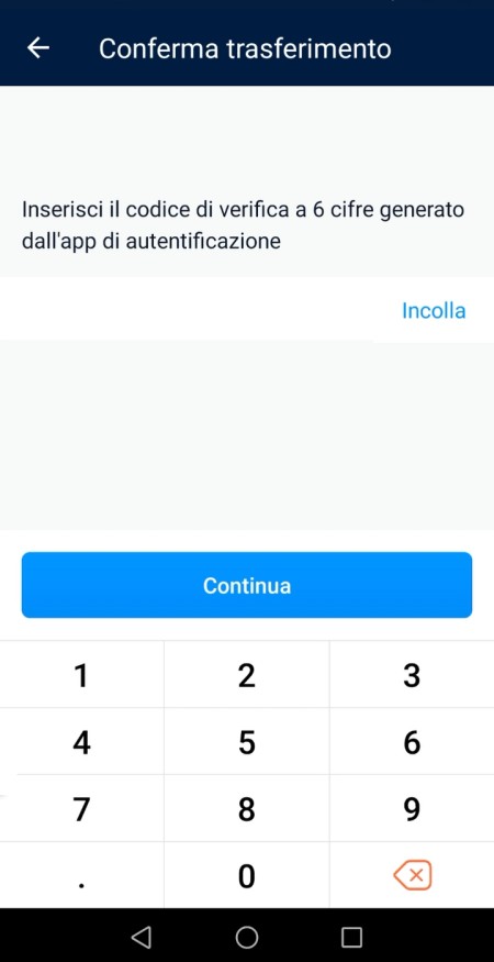 Inserimento codice a 6 autenticazione a due fattori Inserimento codice a 6 autenticazione a due fattori