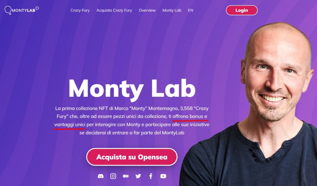 Claim collezione NFT MontyLab Claim collezione NFT MontyLab