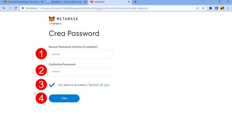 Passaggi per creare la password del Wallet valida solo ed esclusivamente a livello di dispositivo Passaggi per creare la password del Wallet valida solo ed esclusivamente a livello di dispositivo